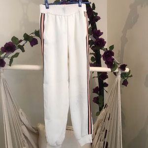 Fashion track pants with stripe detail